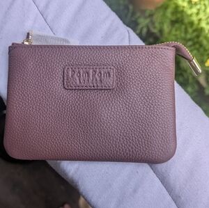 Pom Pom London RFID Purse Wallet Dark Burgundy Full Grain Pebbled Leather BNNU